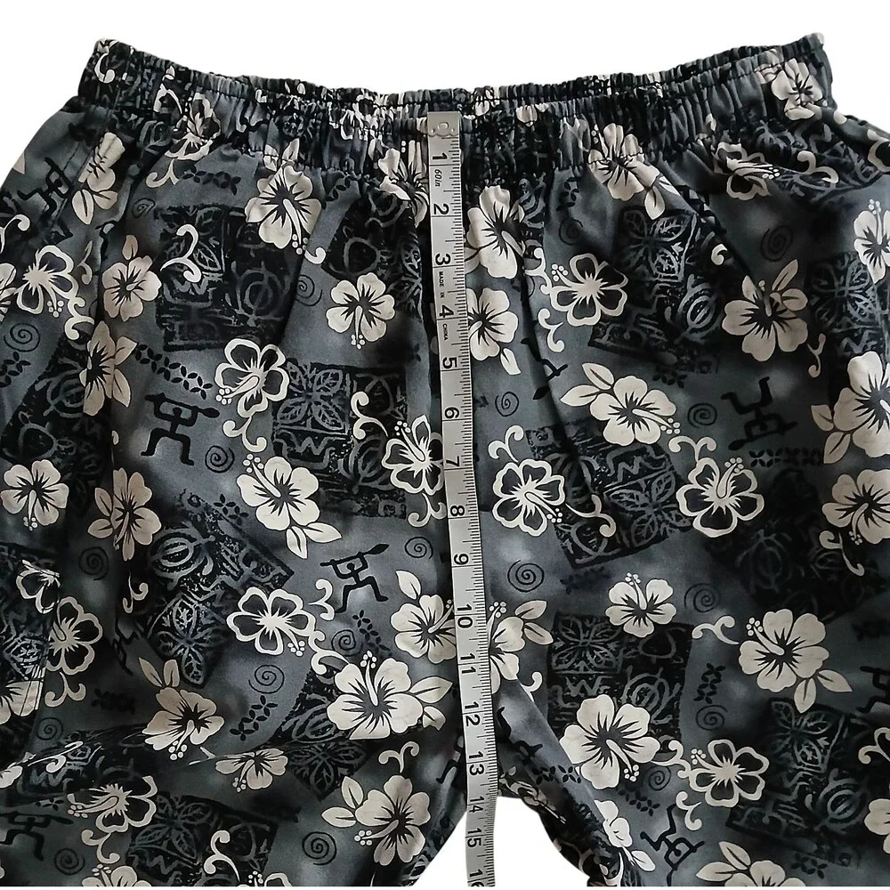 Vintage Island Wear Hawaii Bark Cloth Shorts Mens 2XL Hawaiian Cargo Cotton Two